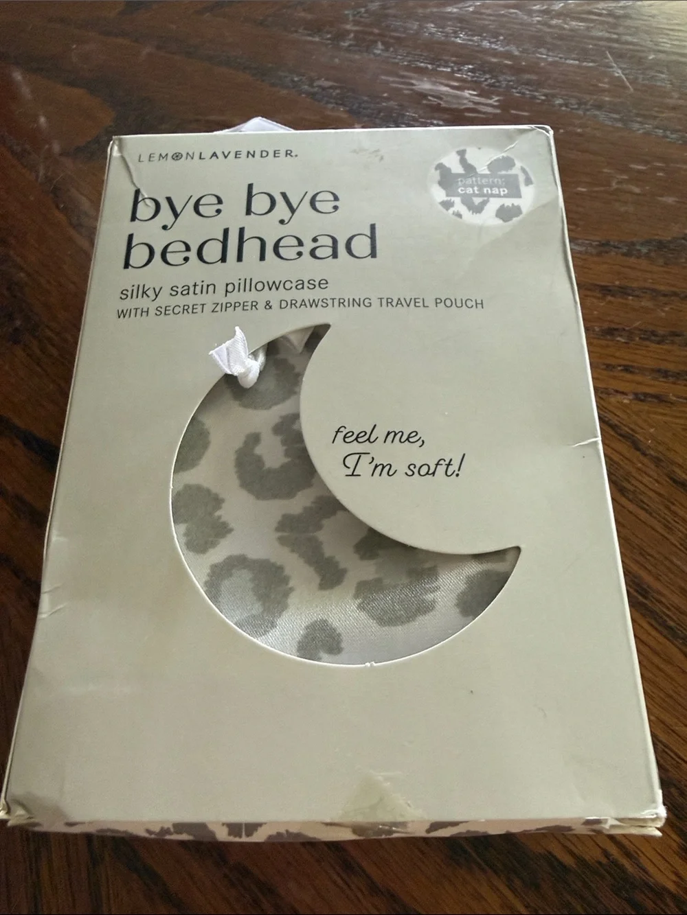 Bye Bye Bedhead Silky Satin Pillowcase - Taupe Leopard